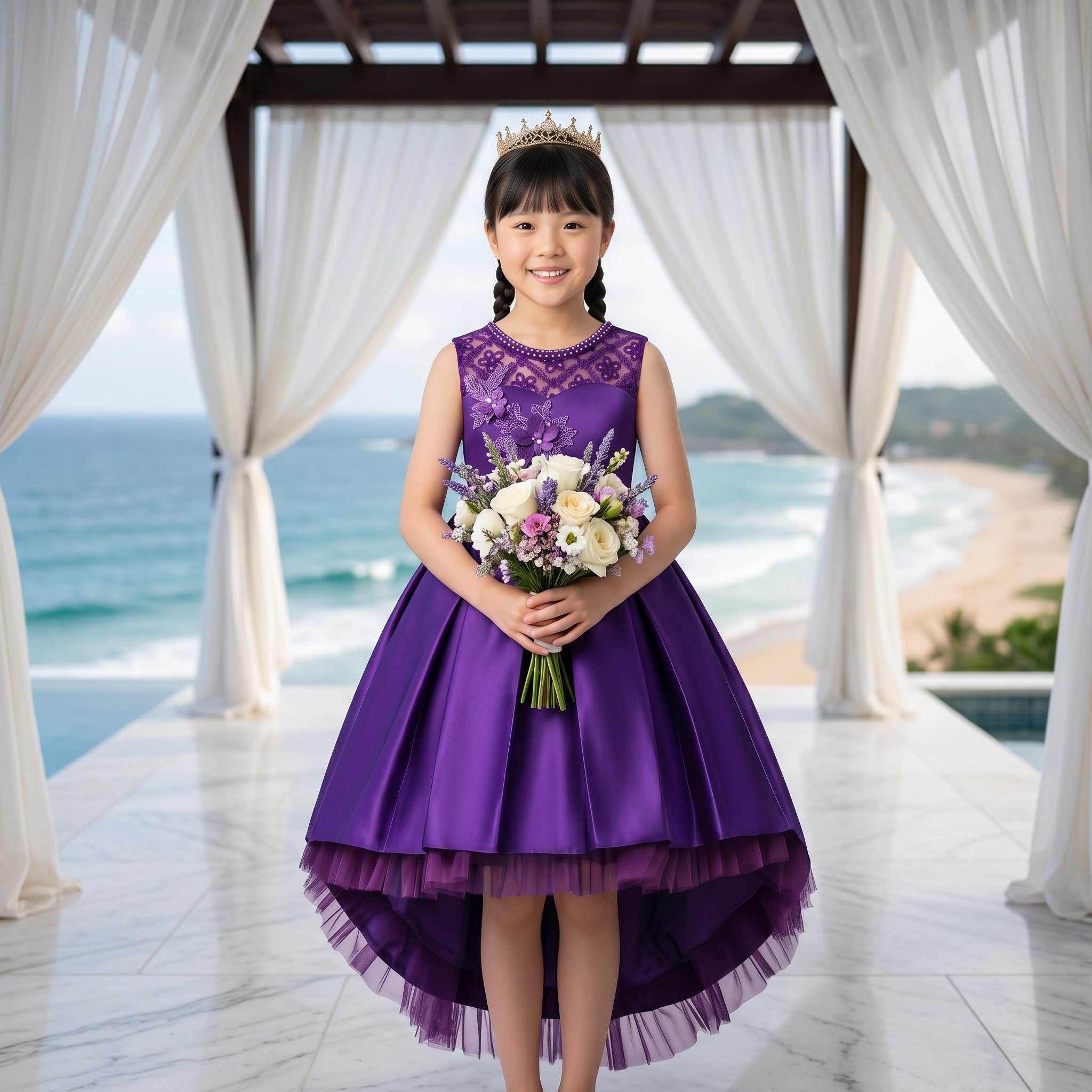 Lulu Gala | Satin Majesty Lace Gown