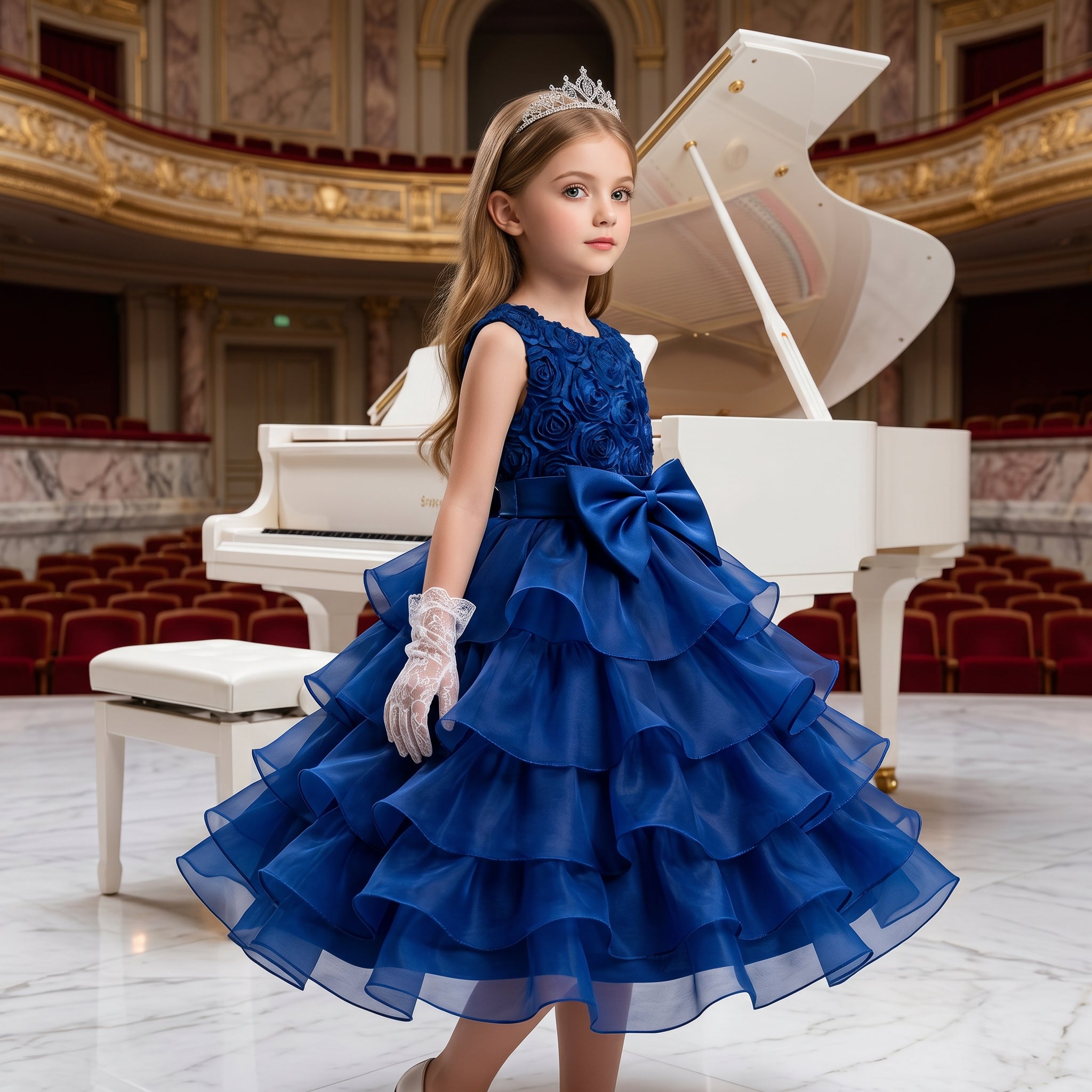 Lulu Gala | Rose Petal Symphony Tiered Gown