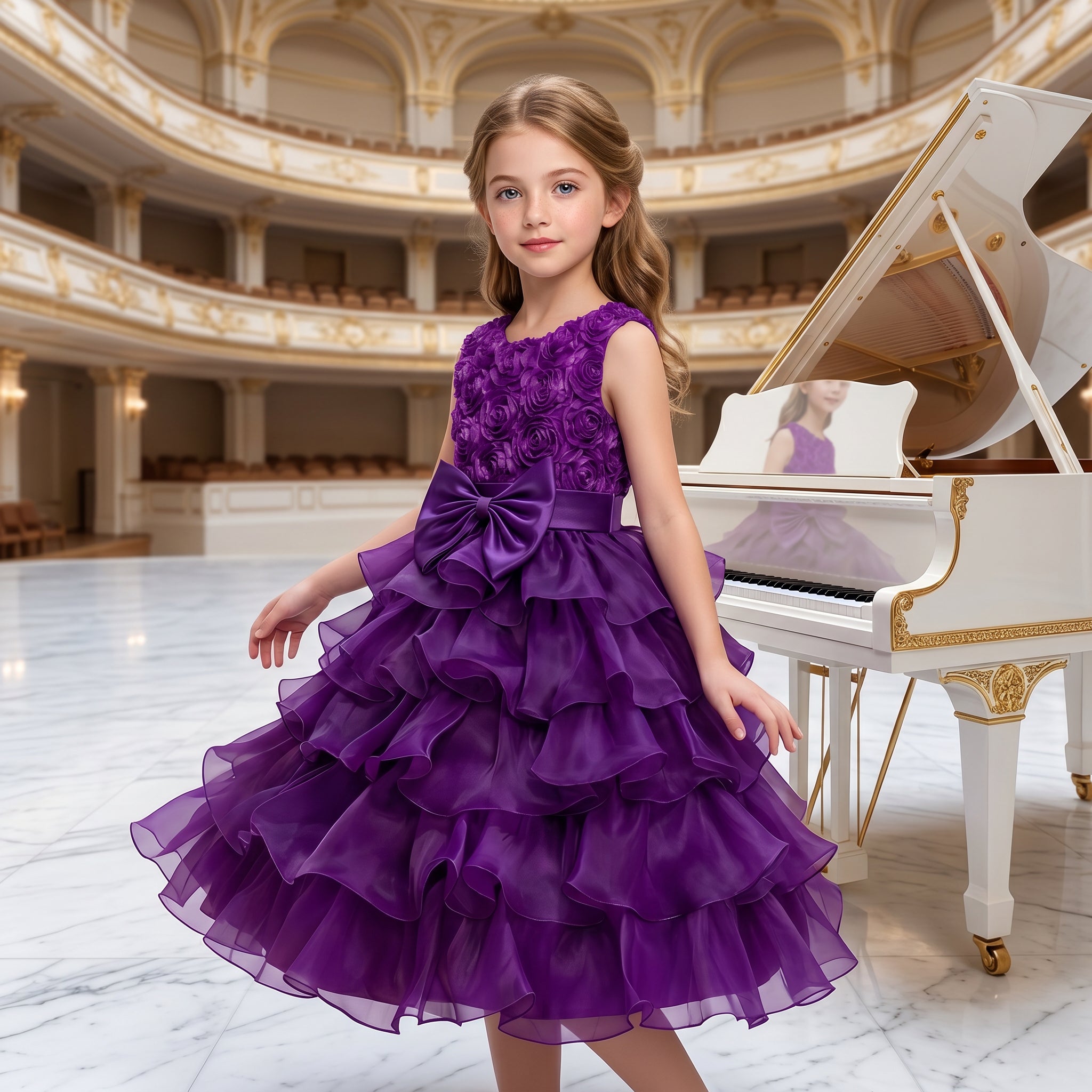 Lulu Gala | Rose Petal Symphony Tiered Gown
