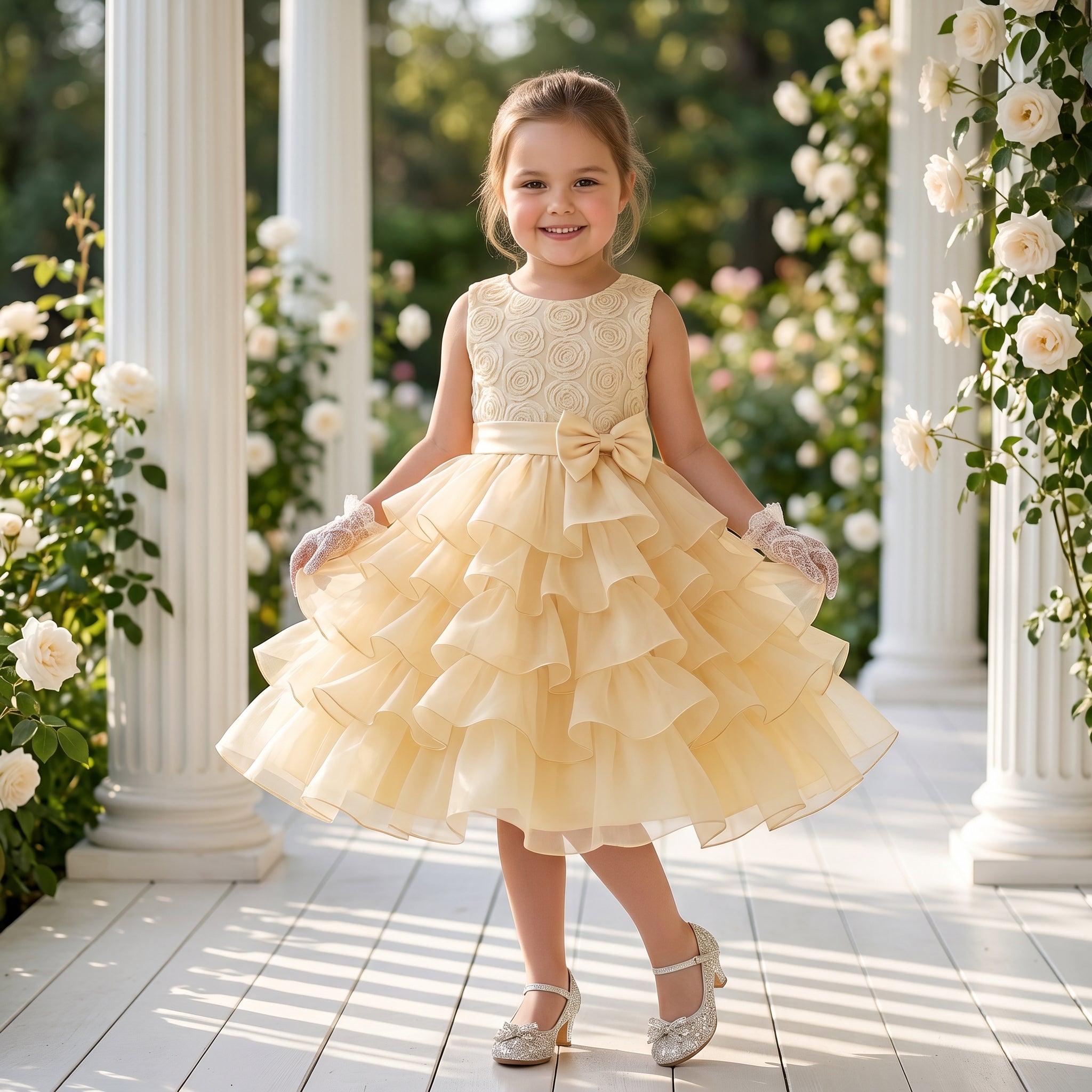 Lulu Gala | Rose Petal Symphony Tiered Gown
