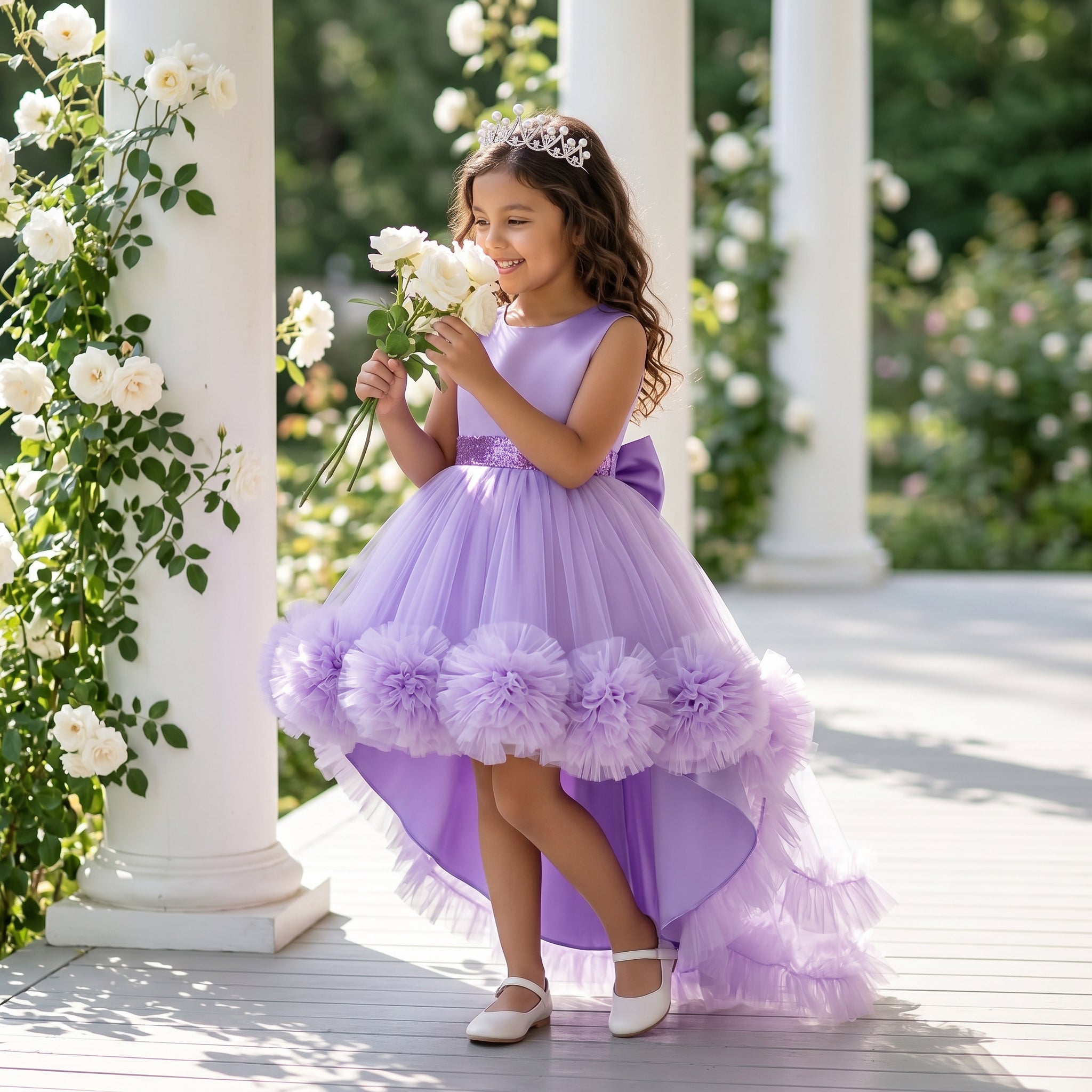 Lulu Gala | 3D Floral Symphony High-Low Gown