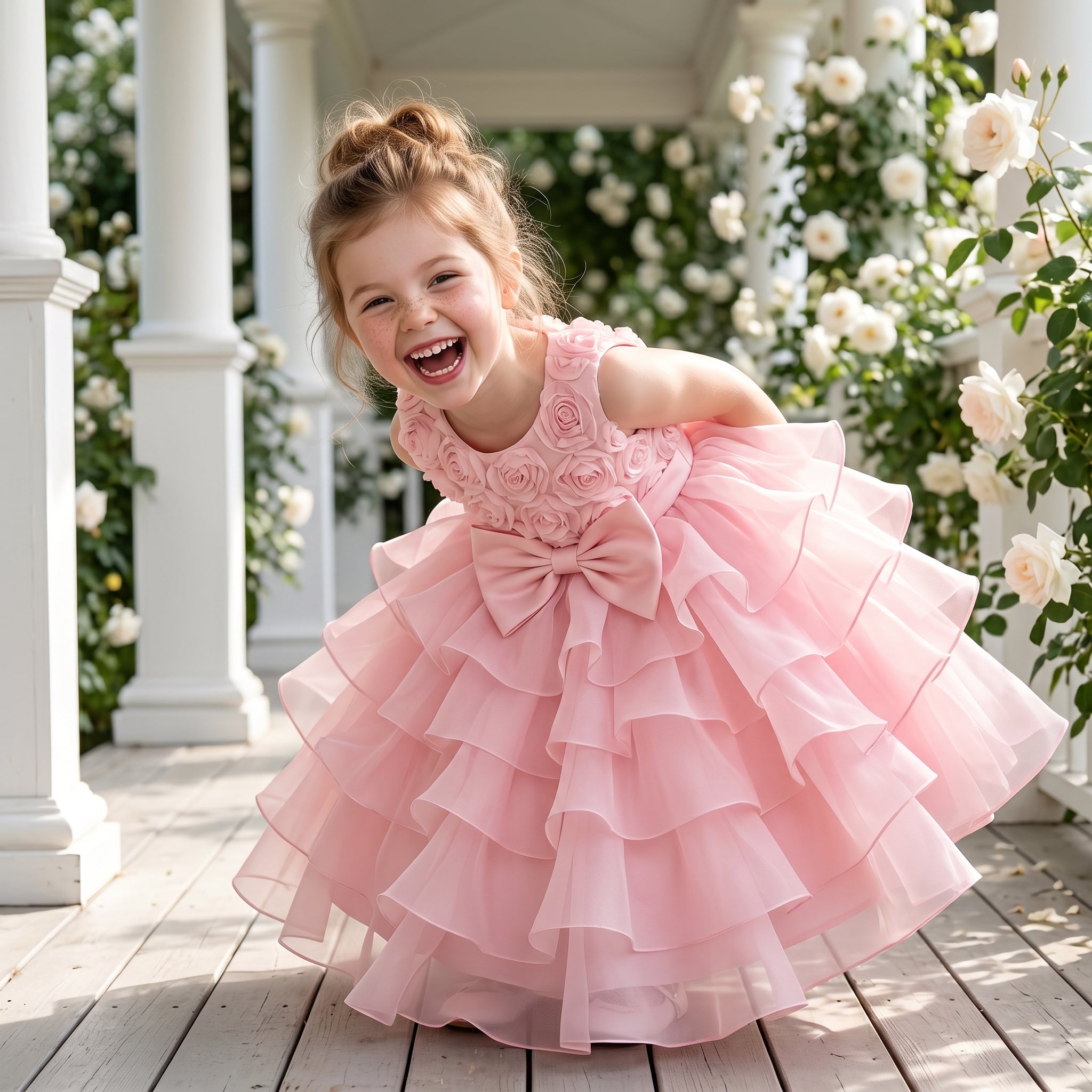 Lulu Gala | Rose Petal Symphony Tiered Gown