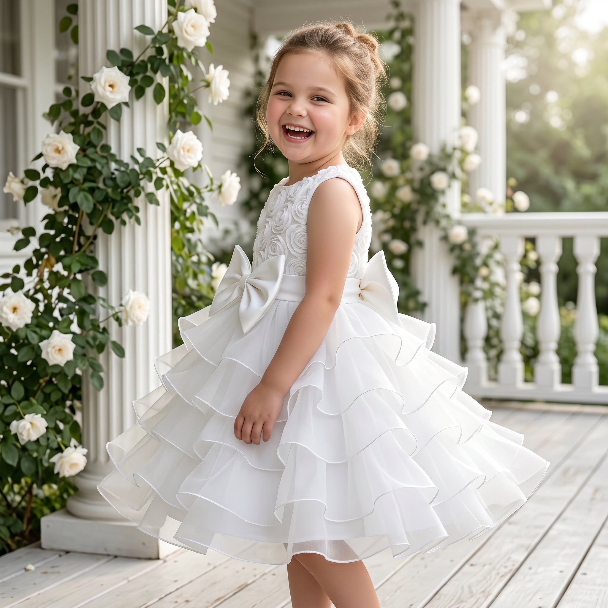 Lulu Gala | Rose Petal Symphony Tiered Gown