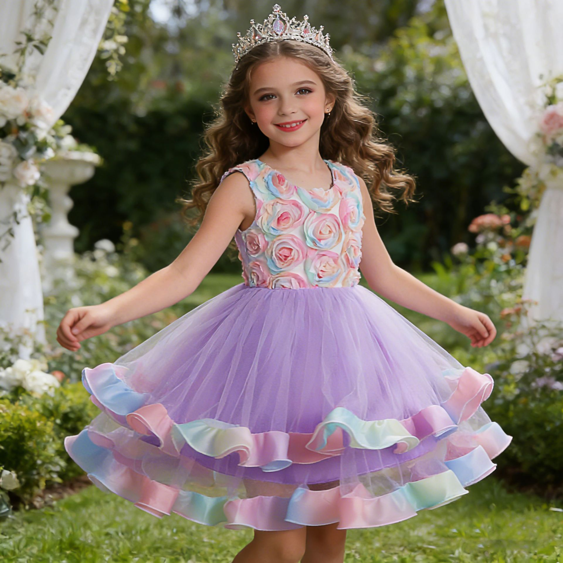 Lulu Gala | 3D Floral Symphony Tiered Gown